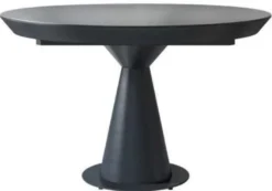 Casa Padrino Luxus Art Deco Esstisch Matt Schwarz 125-175 x 125 x H. 78 cm - Ausziehbarer Massivholz Küchentisch mit runder Tischplatte - Esszimmer Möbel - Art Deco Möbel - Luxus Möbel