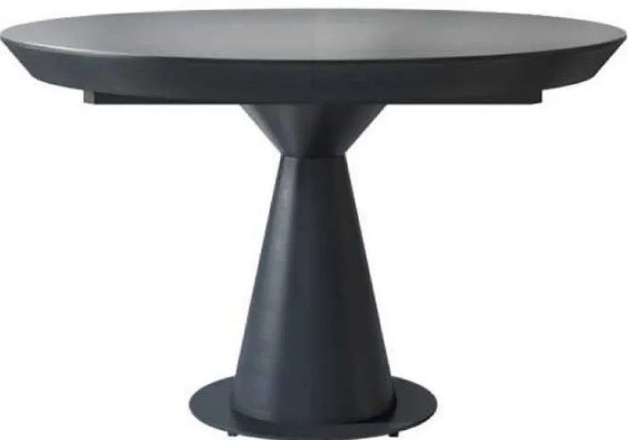 Casa Padrino Luxus Art Deco Esstisch Matt Schwarz 125-175 x 125 x H. 78 cm - Ausziehbarer Massivholz Küchentisch mit runder Tischplatte - Esszimmer Möbel - Art Deco Möbel - Luxus Möbel
