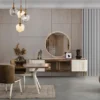 Casa Padrino Luxus Art Deco Esszimmer Set Braun / Weiß / Gold - 1 Esszimmertisch & 6 Esszimmerstühle - Art Deco Esszimmer Möbel
