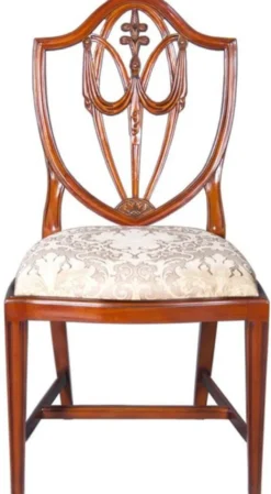 Casa Padrino Luxus Art Deco Esszimmerstuhl Braun / Gold 58,4 x 50,8 x H. 99,1 cm - Eleganter Massivholz Stuhl mit Muster - Art Deco Esszimmer Möbel