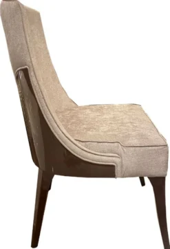 Casa Padrino Luxus Art Deco Esszimmer Stuhl Set Beige / Dunkelbraun Hochglanz - Küchen Stühle 6er Set - Edle Art Deco Esszimmer Möbel