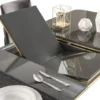 Casa Padrino Luxus Art Deco Esstisch Grau / Gold 170-208 x 90 x H. 76 cm - Edler ausziehbarer Esszimmertisch - Art Deco Esszimmer Möbel
