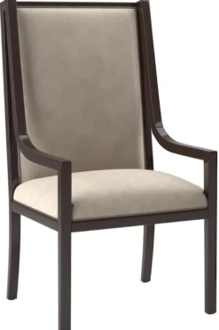 Casa Padrino Luxus Art Deco Esszimmer Set Beige / Dunkelbraun Hochglanz / Gold - 1 Esszimmertisch & 6 Esszimmerstühle - Art Deco Esszimmer Möbel - Luxus Qualität