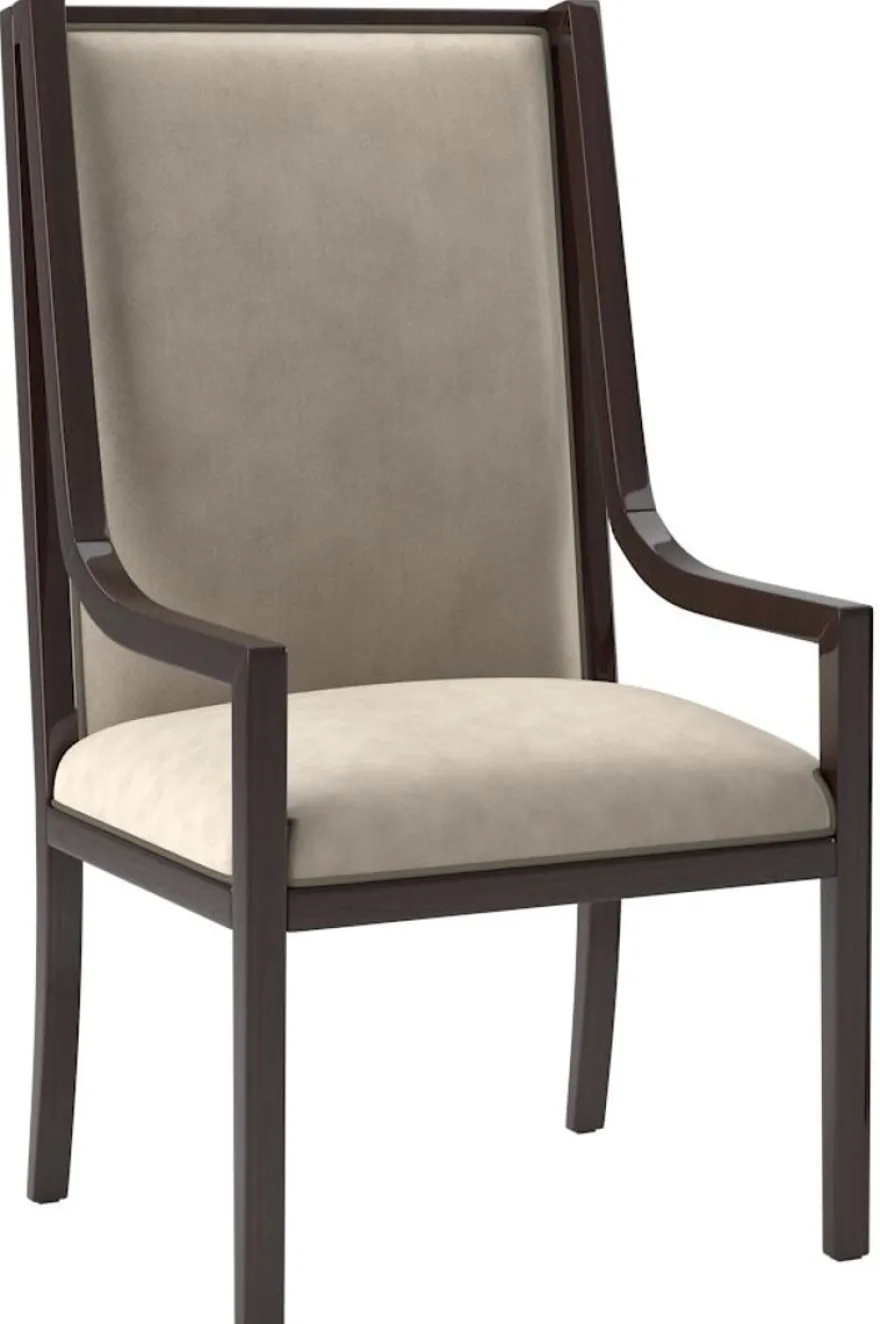 Casa Padrino Luxus Art Deco Esszimmer Set Beige / Dunkelbraun Hochglanz / Gold - 1 Esszimmertisch & 6 Esszimmerstühle - Art Deco Esszimmer Möbel - Luxus Qualität