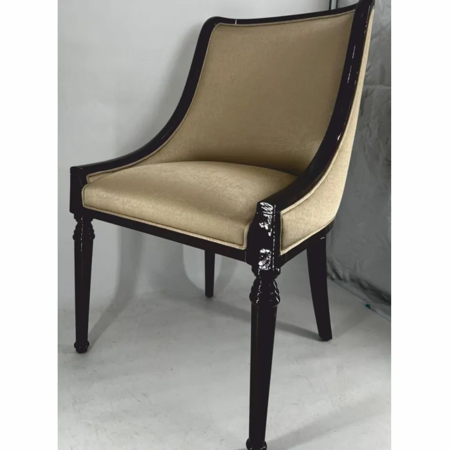 Casa Padrino Luxus Art Deco Esszimmer Stuhl Gold / Schwarz H. 110 cm - Barock Möbel