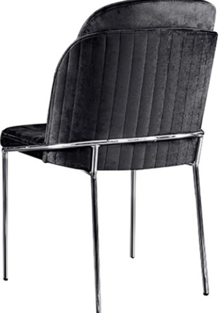 Casa Padrino Luxus Art Deco Esszimmer Set Schwarz / Weiß / Grau / Silber - 1 Esszimmertisch & 4 Esszimmerstühle - Edle Art Deco Esszimmer Möbel