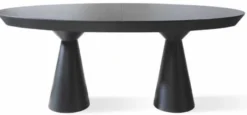 Casa Padrino Luxus Art Deco Esstisch Matt Schwarz 200-250 x 120 x H. 78 cm - Ausziehbarer Massivholz Küchentisch mit ovaler Tischplatte - Esszimmer Möbel - Art Deco Möbel - Luxus Möbel