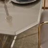 Casa Padrino Luxus Art Deco Esszimmer Set Grau / Gold - 1 Ausziehbarer Esstisch & 4 Stühle