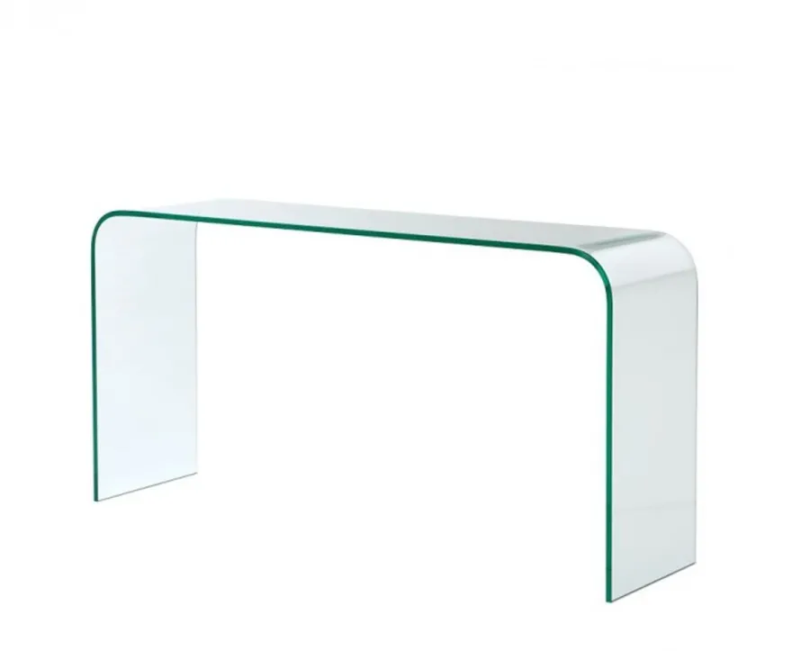 Casa Padrino Luxus Art Deco Glaskonsole – Edler Konsolentisch aus Glas – 150 x 40 x H. 76 cm