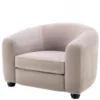 Casa Padrino Luxus Art Deco Hotelsessel, bequemer Loungesessel aus Samt in Grau, 105 x 93 x 78 cm