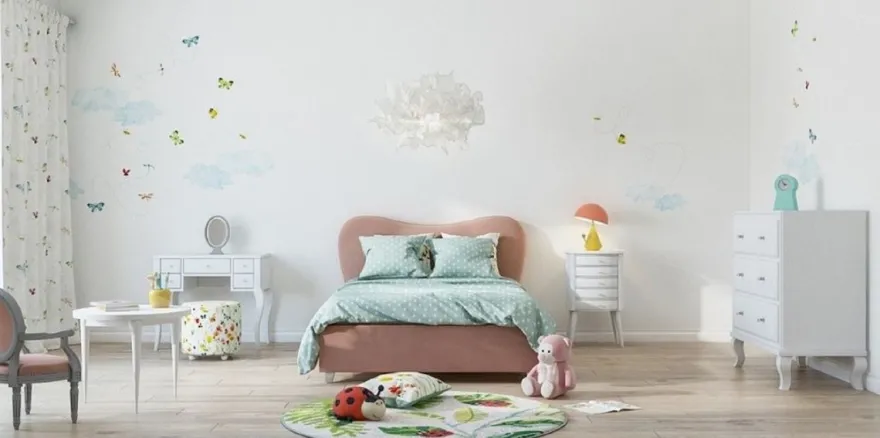 Casa Padrino Luxus Art Deco Kinderbett Rosa / Silber 168 x 216 x H. 100 cm - Massivholz Bett mit Kopfteil - Kinderzimmer Möbel - Kinder Möbel - Art Deco Möbel - Luxus Möbel - Luxus Einrichtung