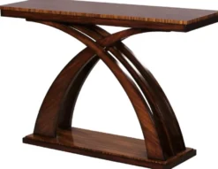 Casa Padrino Luxus Art Deco Konsole Dunkelbraun / Braun 120 x 40 x H. 80 cm - Mahagoni Konsolentisch - Art Deco Wohnzimmer Möbel