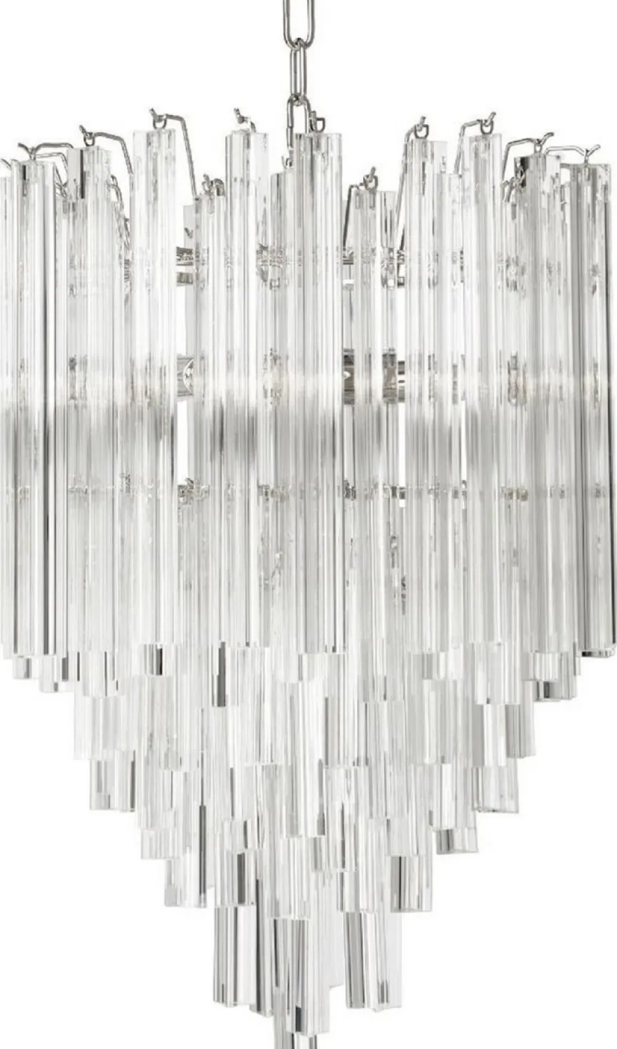 Casa Padrino Luxus Art Deco Kronleuchter Silber Ø 42 x H. 61,5 cm - Hotel & Restaurant Kronleuchter