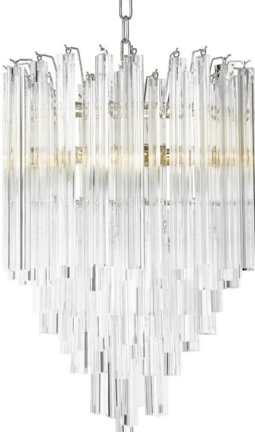 Casa Padrino Luxus Art Deco Kronleuchter Silber Ø 42 x H. 61,5 cm - Hotel & Restaurant Kronleuchter