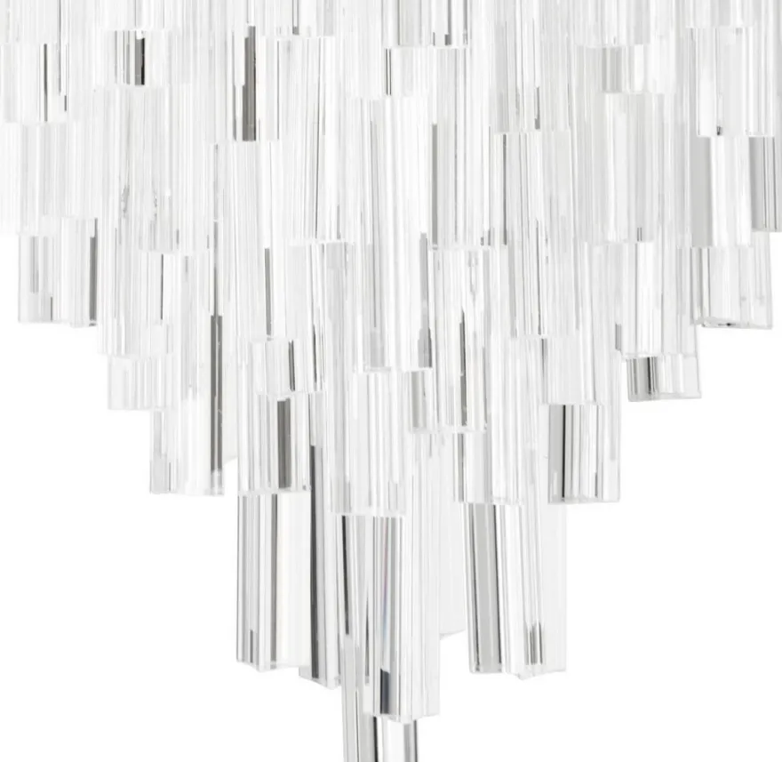 Casa Padrino Luxus Art Deco Kronleuchter Silber Ø 42 x H. 61,5 cm - Hotel & Restaurant Kronleuchter