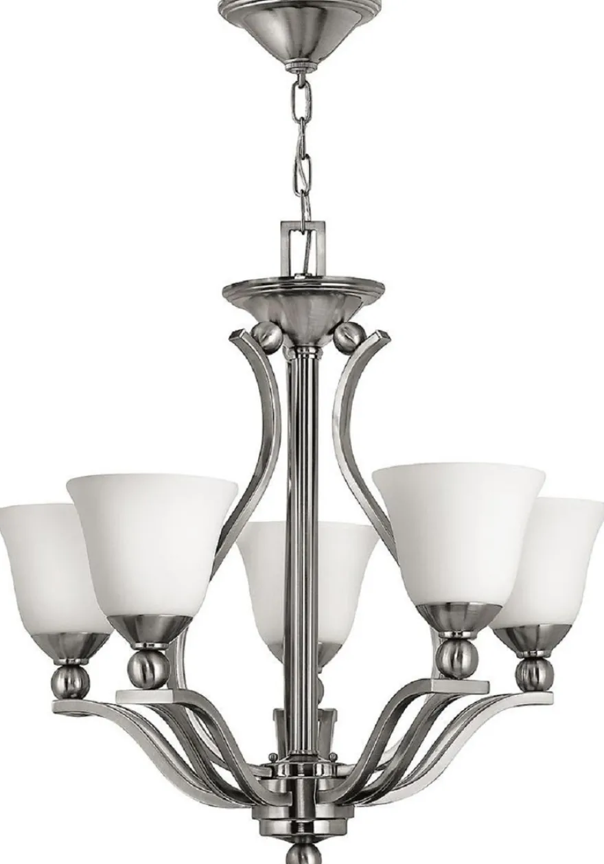 Casa Padrino Luxus Art Deco Kronleuchter Silber / Weiß Ø 61 x H. 62,5 cm - Runder Metall Kronleuchter mit Glas Lampenschirmen - Wohnzimmer Kronleuchter - Art Deco Leuchten - Luxus Leuchten