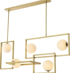 Casa Padrino Luxus Art Deco Kronleuchter Antik Messingfarben / Weiß Ø 160 x 38 x H. 70,5 cm - Wohnzimmer Kronleuchter - Hotel Kronleuchter - Luxus Qualität
