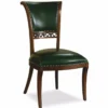 Casa Padrino Luxus Art Deco Leder Esszimmer Stuhl Dunkelgrün / Dunkelbraun - Esszimmer Möbel