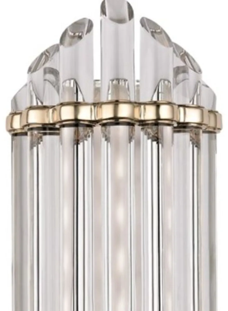Casa Padrino Luxus Art Deco LED Wandleuchte Antik Messing 16,5 x 10,8 x H. 41,9 cm - Luxus Qualität