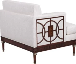 Casa Padrino Luxus Art Deco Lounge Salon Sessel Weiß / Dunkelbraun 92 x 83 x H. 82 cm - Art Deco Wohnzimmer Möbel - Luxus Qualität