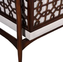 Casa Padrino Luxus Art Deco Lounge Salon Sessel Weiß / Dunkelbraun 113 x 78 x H. 83 cm - Art Deco Wohnzimmer Möbel - Luxus Qualität