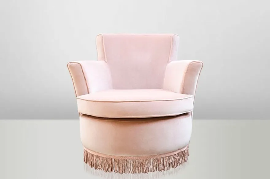 Casa Padrino Luxus Art Deco Lounge Sessel Rose - Jugendstil Belle Epoche - 77 x 86 x 76 cm