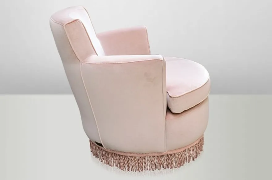 Casa Padrino Luxus Art Deco Lounge Sessel Rose - Jugendstil Belle Epoche - 77 x 86 x 76 cm