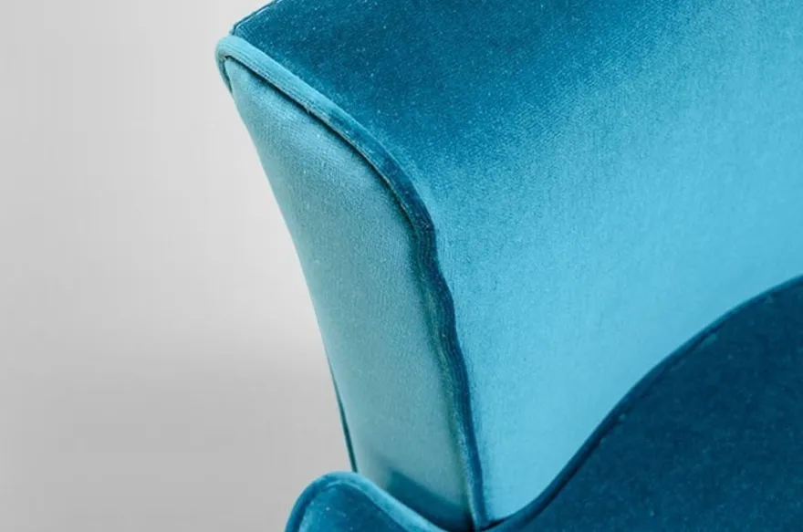 Casa Padrino Luxus Art Deco Lounge Sessel Blau - Jugendstil Design Sessel - 77 x 86 x 76 cm