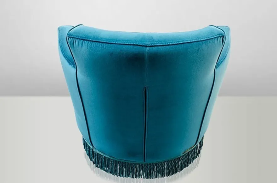 Casa Padrino Luxus Art Deco Lounge Sessel Blau - Jugendstil Design Sessel - 77 x 86 x 76 cm