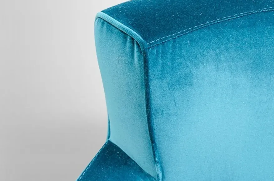 Casa Padrino Luxus Art Deco Lounge Sessel Blau - Jugendstil Design Sessel - 77 x 86 x 76 cm