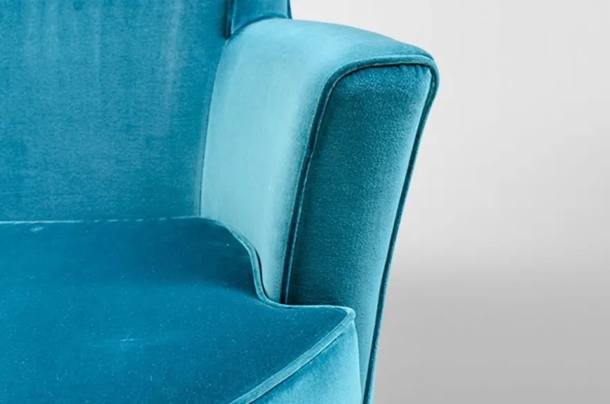 Casa Padrino Luxus Art Deco Lounge Sessel Blau - Jugendstil Design Sessel - 77 x 86 x 76 cm