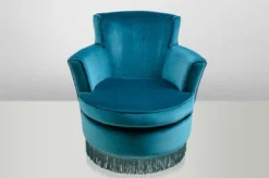 Casa Padrino Luxus Art Deco Lounge Sessel Blau - Jugendstil Design Sessel - 77 x 86 x 76 cm