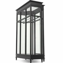 Casa Padrino Luxus Art Deco Mahagoni Kleiderschrank Schwarz 147 x H. 238 cm