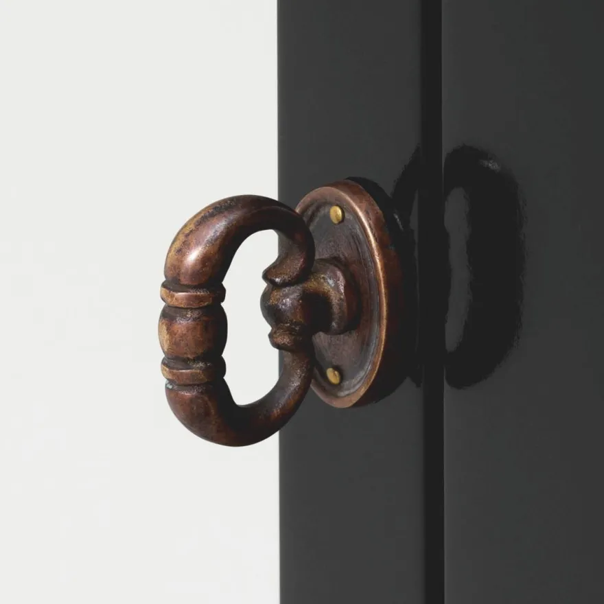 Casa Padrino Luxus Art Deco Mahagoni Kleiderschrank Schwarz 147 x H. 238 cm