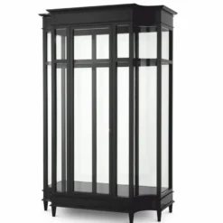 Casa Padrino Luxus Art Deco Mahagoni Kleiderschrank Schwarz 147 x H. 238 cm
