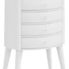 Casa Padrino Luxus Art Deco Nachtkommode Weiß 47 x 38 x H. 73 cm - Nachttisch mit 5 Schubladen - Schlafzimmer Möbel - Kinderzimmer Möbel - Art Deco Möbel - Luxus Möbel