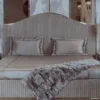 Casa Padrino Luxus Art Deco Nachtkommode Grau / Weiß / Gold 64 x 51 x H. 59 cm - Prunkvoller Massivholz Nachttisch mit 2 Schubladen - Art Deco Schlafzimmer & Hotel Möbel - Luxus Kollektion