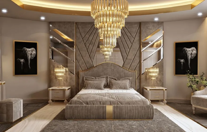 Casa Padrino Luxus Art Deco Nachtkommode Grau / Weiß / Gold 64 x 51 x H. 59 cm - Prunkvoller Massivholz Nachttisch mit 2 Schubladen - Art Deco Schlafzimmer & Hotel Möbel - Luxus Kollektion
