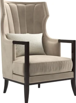 Casa Padrino Luxus Art Deco Samt Sessel Beige / Dunkelbraun 70 x 75 x H. 100 cm - Edler Wohnzimmer Sessel - Luxus Qualität - Art Deco Möbel