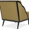 Casa Padrino Luxus Art Deco Samt Sessel Ocker / Schwarz 79 x 99 x H. 92 cm - Hotel Lounge Sessel - Hotel Möbel - Luxus Möbel - Luxus Qualität