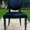 Casa Padrino Luxus Art Deco Samt Esszimmer Stuhl Schwarz - Art Deco Massivholz Stuhl - Art Deco Esszimmer Möbel - Art Deco Möbel - Art Deco Einrichtung - Luxus Möbel im Art Deco Stil