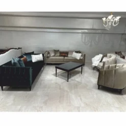 Casa Padrino Luxus Art Deco Samt Sofa Olivgrün / Dunkelbraun 235 cm - Wohnzimmer Möbel