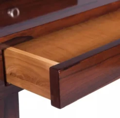 Casa Padrino Luxus Art Deco Schreibtisch mit 5 Schubladen Dunkelbraun 140 x 55 x H. 86 cm - Massivholz Bürotisch - Büro Möbel - Art Deco Möbel - Luxus Möbel