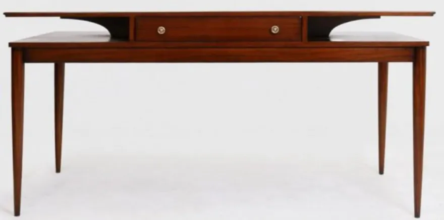 Casa Padrino Luxus Art Deco Schreibtisch mit Schublade Braun 154 x 80 x H. 78 cm - Massivholz Bürotisch - Büromöbel - Luxus Qualität