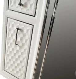 Casa Padrino Luxus Art Deco Schlafzimmerschrank Weiß / Bronze 280 x 60 x H. 229 cm - Verspiegelter Kleiderschrank mit 4 Türen - Schlafzimmer Möbel - Art Deco Möbel - Luxus Möbel - Luxus Einrichtung