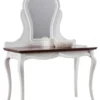 Casa Padrino Luxus Art Deco Schminktisch Weiß / Dunkelbraun 118 x 56,2 x H. 157,5 cm - Edle Schminkkonsole