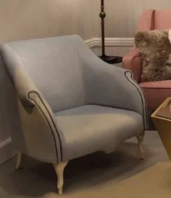 Casa Padrino Luxus Art Deco Sessel Grau / Creme 85 x 85 x H. 88 cm - Wohnzimmer Sessel - Hotel Sessel - Wohnzimmer Möbel - Hotel Möbel - Luxus Art Deco Möbel