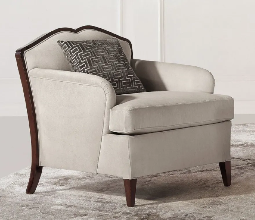 Casa Padrino Luxus Art Deco Sessel Grau / Dunkelbraun - Handgefertigter Wohnzimmer Sessel - Wohnzimmer Möbel - Art Deco Möbel - Luxus Möbel - Luxus Qualität - Made in Italy