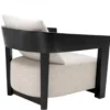 Casa Padrino Luxus Art Deco Sessel aus Mahagoni Holz in Schwarz und Hellgrau - 74 x 76 x 76 cm
