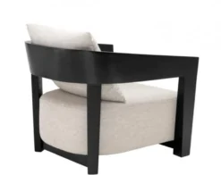 Casa Padrino Luxus Art Deco Sessel aus Mahagoni Holz in Schwarz und Hellgrau - 74 x 76 x 76 cm